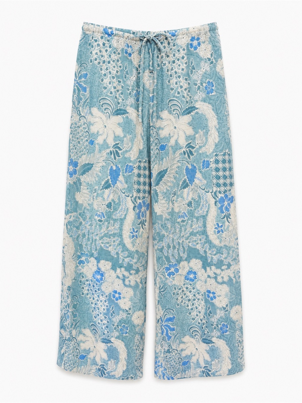 Abercrombie & Fitch Blue Floral Print Oversized Pull-On Pants Size XS